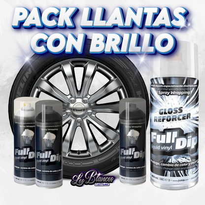PACK FULLDIP LLANTAS CON BRILLO (15 a 17 pulgadas) - Vinilo Líquido